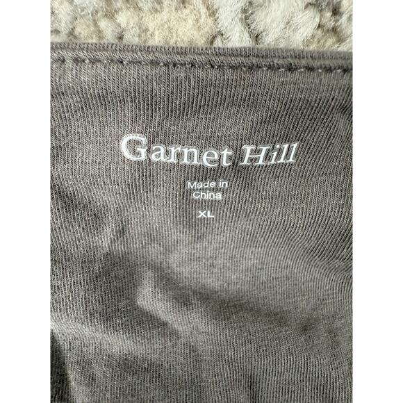 Garnet Hill Size XL Stretch Silk Tie Front Knee Length Wrap Dress Gray V Neck - Picture 7 of 10